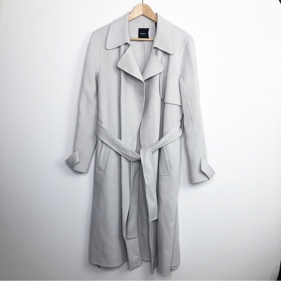 THEORY Stone Winsome wrap wool trenchcoat - Picture 12 of 14